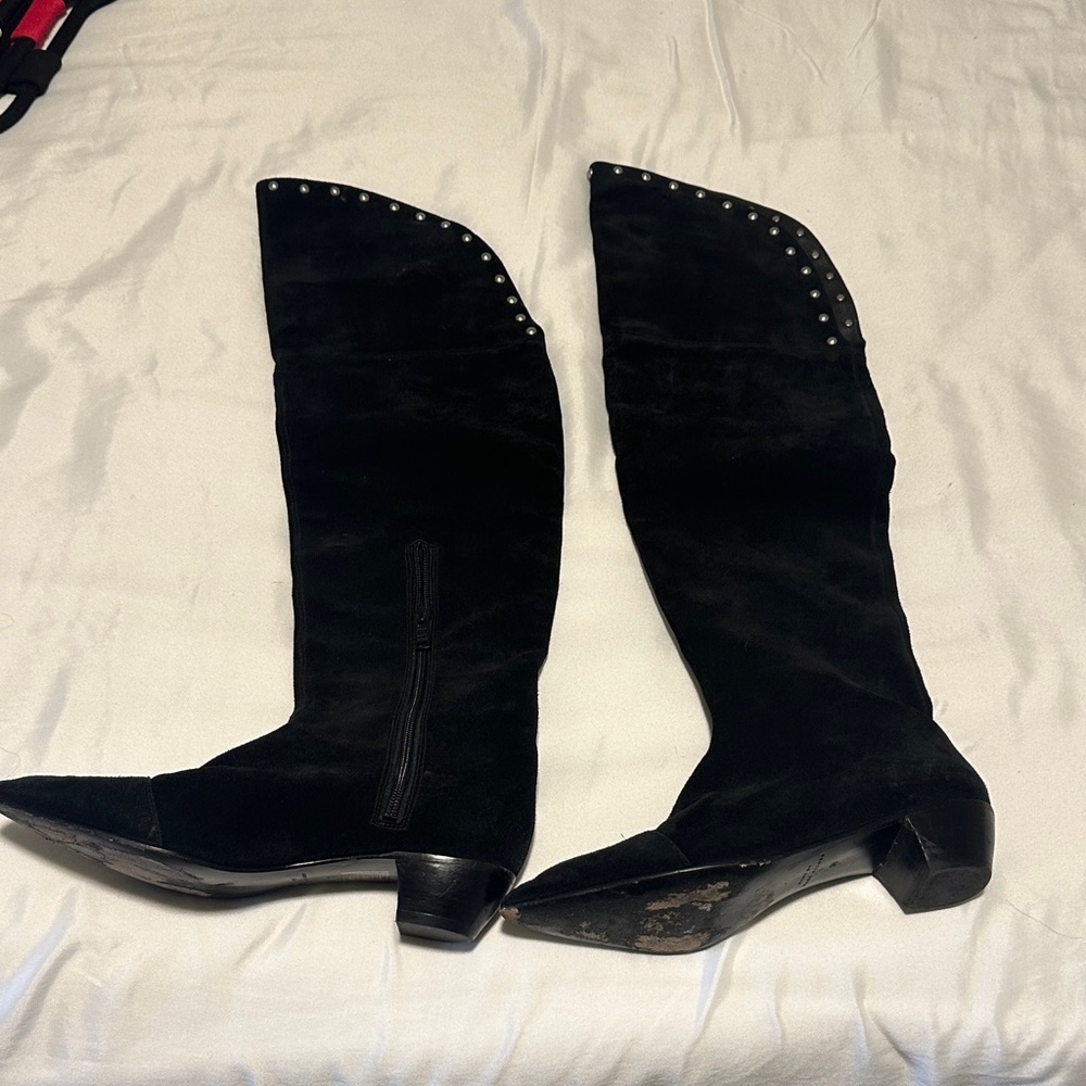 Marc By Marc Jacobs Black Studded Over the Knee Boots